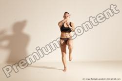 Underwear Martial art Woman White Moving poses Average long colored Dynamic poses Academic